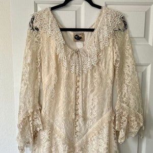 WESTERN STYLE WEDDING DRESS VINTAGE 80’s size S/M